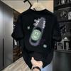 Camiseta de Estilo Americano para Adolescentes de Manga Corta para Hombre Verano 2025 Nuevo Estilo Estampado de Cerveza Guapo Abultado Suelto Frito Urbano Cuello Redondo Manga Media