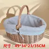 Cesta Pequena de Bambu em Vime, Cesta de Mão, Cesta de Armazenamento de Rattan, Cesta Trançada, Cesta de Piquenique de Colheita Infantil, Mini Cesta Pequena