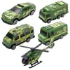 Camión de Bomberos y Avión Set de 5 Piezas Ambulancia/Coche de Policía/Vehículo de Ingeniería/Vehículo Militar Serie Decoración para Pastel de Hornear Modelo de Coche