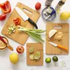 Tabla de cortar de bambú, tabla de cortar cuadrada de bambú, tabla de cortar de frutas para viajes, tabla de cortar portátil para camping