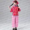 Traje de actuación de niña de aldea para niños Recolección de té Danza Yangge Hermana agricultora Traje de Aqing Niña pequeña Étnico
