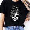 Moda Lindo Cabeza de Calavera Estampado Novedoso Nuevo Damas Cuello Redondo Casual Deportivo Cómodo