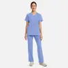 Traje Quirúrgico de Manga Corta Amazon Transfronterizo para Mujer, Camiseta Corta Uniforme de Enfermera, Bata Quirúrgica, Bata de Aislamiento, Uniforme de Trabajo