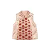 Qipao Infantil de Gama Alta Estilo Chino 2026 Invierno Nuevo Chaleco Acolchado Rosa Vestido Qipao de Satén Atuendo de Año Nuevo