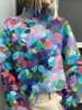 Capa abrigo cárdigan suéter casual con estampado abstracto navideño nuevo transfronterizo de Amazon