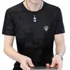 Fabricante Directo Verano Hombres Manga Corta Malla de Seda de Hielo Delgado Elástico Transpirable Casual Deportivo Secado Rápido Camiseta de Media Manga
