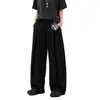 Pantalones Casuales Desestructurados de Estilo Americano con Cordón Unisex Sueltos Versátiles Pantalones Deportivos de Chándal Grises con Estampado de Letras Largos