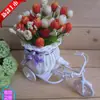 Suministro triciclo tarro cubo rueda coche jarrón soporte para flores