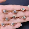 Directamente del Fabricante, Venta Caliente Transfronteriza Suministro para Transmisiones en Vivo de Tiktok Anillo de Plata S925 Bañado en Oro con Ojo de Gato Verde Piedra Principal 4mm