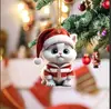 Novo Produto Transfronteiriço: Pingente Plano 2D de Acrílico para Carro, Pingente de Decoração para Árvore de Natal, Decoração para Casa