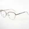 Nuevo negocio metal diamante ceja miopía marco de gafas moda viajero ojo de gato luz azul anti-reflejo plano