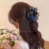 Presilha de cabelo floral extra grande para mulheres, de alta qualidade, adequada para cabelos grossos, presilha de tubarão para a parte de trás da cabeça, acessório de cabelo