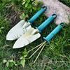 Herramientas de jardinería de acero inoxidable disponibles, juego de tres piezas para jardinería doméstica, cultivo de flores, verduras, plantación en macetas, pala de mar.