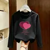 Camiseta Base de Manga Larga de Dibujos Animados para Niñas, Nueva Moda Primavera y Otoño 2026, Camiseta de Cuello Redondo para Niños Mayores, Camiseta Base de Algodón Puro