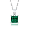 Collar de Rubí Cultivado Sencillo y Elegante Más Vendido Transfronterizo Plata S925 Engaste de Seis Garras Piedra Preciosa de Color Cultivada Cadena para Clavícula Estilo Vintage