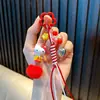 Chaveiro Gato Morango Desenho Animado Gatinho Pingente de Bolsa Lanyard de Celular Fofo Pingente para Chaveiro de Carro Pequeno Presente
