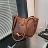 Bolso Estilo Hong Kong para Mujer Invierno Nuevo Estilo Coreano Retro Gran Capacidad Clase Desplazamiento Bolso de Hombro Bolso Tote de Axila a la Moda