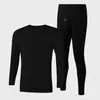 Ropa de otoño traje ropa interior térmica para hombre cuello redondo fino ajustado talla grande suéter base pantalones largos para hombre
