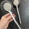 Cepillo para Ollas de Acero Inoxidable Utensilios de Cocina Cepillo para Tazones de Acero Inoxidable Cepillo de Limpieza Más Largo Olla Tazón Mango Largo Cepillo de Bola de Alambre de Acero
