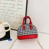 Primavera 2024 nueva moda pata de gallo pequeña concha mini Bolso cruzado de mano para niña bolso de mujer