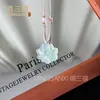 Colgante de Calcedonia Azul Hielo Natural Buda Nube Candado Ágata Hebilla de Seguridad Máscara de Zorro Collar de Jade