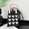 Bolso de mano para mujer, estilo coreano, tejido a mano, bandolera, monedero pequeño para estudiantes, bandolera de almacenamiento