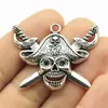 45x 34mm 7,3g pingente de joia multicolorido DIY feito à mão pingente de caveira de pirata popular europeu e americano
