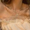 Collar Luz de Luna Blanca para Mujer ins Diseño Niche de Moda de Alta Gama Cadena de Clavícula Creciente Gympani Suave Cadena de Cuello Personalizada
