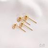 Aretes de Perlas Esmeriladas Chapados en Oro de 18 Quilates Real, Broches de Bola Brillantes tipo Arena con Aros, Aretes Hechos a Mano para DIY, Accesorios de Joyería