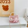 Bolsa feminina moda Bolsa de mão pérola desenho animado estilo Chanel bolsa de ombro moderna versátil bolsa quadrada pequena bolsa transversal com corrente