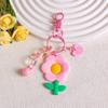 Ins Soft Pottery Flower Key Chain Creative Fresh Sunflower airpods Caixa protetora Pingente Bag pendurado Acessórios