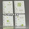 Cuaderno de espiral A7 con diseño de trébol de lunares, estilo ins, alto atractivo estético, tamaño pequeño, simple, grueso, rayado para estudiantes