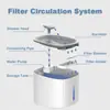 YPA-C007 Dispensador de agua inteligente para mascotas con sensor dispensador de agua para gatos con luz corte automático de agua