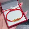 Pulseira Tecida com Moeda dos Cinco Imperadores Shajin Este Ano Cordão Vermelho da Sorte para Homens e Mulheres Cordão de Mão para Casais Presentes para Amigos