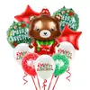 Nuevo juego transfronterizo de Papá Noel, copo de nieve, cascanueces y globos para decoraciones de fiestas navideñas en Nochebuena