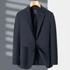 Traje de Hielo de Seda de Moda para Hombre, Chaqueta de Lujo Ligero Sin Costuras de Gama Alta Casual de Negocios para Primavera y Verano
