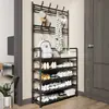 Zapatero sencillo para puerta de entrada, para el hogar, multicapa, integrado, para dormitorio, casa de alquiler, zapatero explosivo, artefacto de almacenamiento