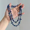 Collar Largo de Piedra Irregular Estilo Étnico, Atuendo Bohemio de Vacaciones, Se Puede Enrollar Dos Veces, Cadena de Suéter Multicolor