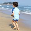 Nuevo Traje de Baño Infantil de Manga Corta de Moda con Estampado de Dibujos Animados Boxer Split Protector Solar Secado Rápido para Niños Pequeños, Medianos y Grandes