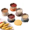 Mini cuenco para mojar de acero inoxidable 304 con tapa para uso doméstico, recipiente para ensalada de tomate, taza para salsa, vajilla portátil, plato para condimentos