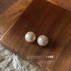 Aretes de Aguja de Plata 925 Perla Shijia Aretes Nicho Coreanos de Alta Gama Ropa de Trabajo Versátil Aretes de Alta Calidad al Por Mayor