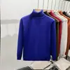 Suéter de cuello alto para otoño e invierno para hombres y mujeres, marca de moda, corte holgado, cálido, suéter de lana, para adolescentes, tejido base grueso
