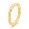 Anillo Minimalista Europeo y Americano de Bolas Redondas para Nudillos de Mujer, Joyería de Acero Inoxidable con Bolas, Anillo para Dedo Índice Chapado en Oro de 18K, En Stock