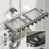 Estante para Ducha de Baño, Soporte para Barra de Ducha de Baño, Bandeja de Almacenamiento para Champú y Gel de Ducha de Baño