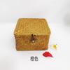 Caja de Almacenamiento de Escritorio Tejida con Algas Cuadrada Caja de Acabado con Tapa Acompañamiento de Joyería Caja de Regalo para Snacks