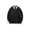Ropa para Hombre Acu Camiseta Polo Sudadera de Punto Imitación con Cremallera a Media Altura y Cuello Solapa para Hombre Top Grueso Casual Holgado