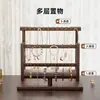 Soporte de exhibición de joyería, caja de almacenamiento de escritorio de madera maciza para pulseras, collar, pulsera, reloj, brazalete, accesorios, organizador de cuentas budistas