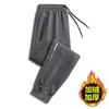 Pantalones casuales para hombre invierno con forro polar grueso pantalones deportivos cintura elástica pantalones rectos holgados pantalones cálidos pantalones deportivos para hombre