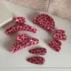 Pinza Grande para el Cabello de Acetato con Estampado de Leopardo Rosa para Mujer, Adecuada para Cabello Grueso, Accesorio Coreano para el Cabello