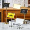 Restaurante de aço inoxidável placa de número placa de tabela de preço placa vertical buffet prato clipe banquete placa de exibição rack de cartão